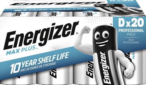 Batterij Energizer Max Plus D alkaline 20st 20 Stuk
