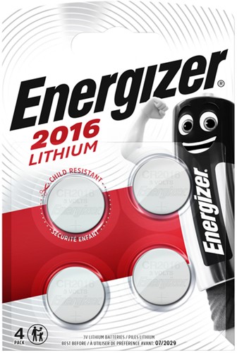 Batterij Energizer 4x CR2016 lithium 4 Stuk