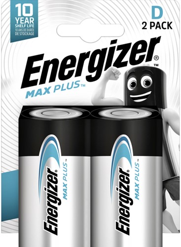 Batterij Energizer Max Plus D alkaline 2st 2 Stuk