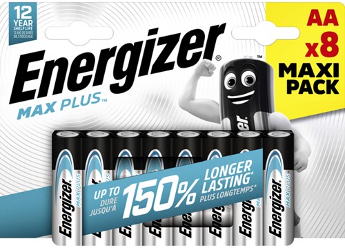 Batterij Energizer Max Plus AA alkaline 8st 8 Stuk
