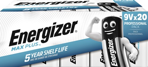 Batterij Energizer Max Plus 9v alkaline 20st 20 Stuk