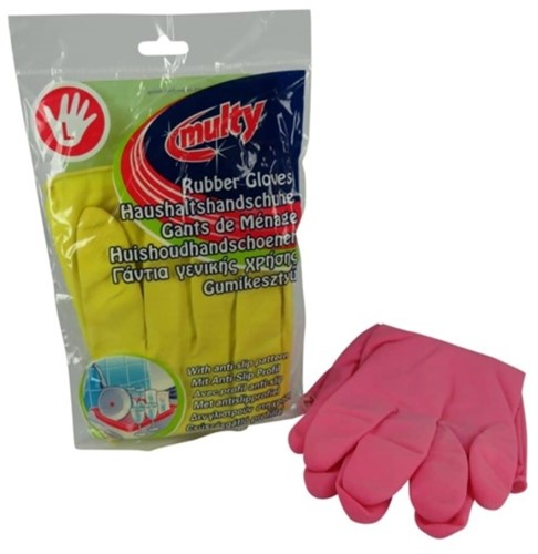 Huishoudhandschoen Multy latex Large assorti 1 Paar