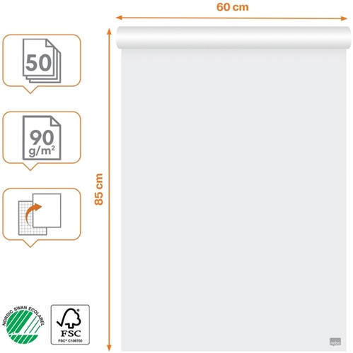 Flipoverpapier Nobo premium 60x85cm dubbelzijdig 1 Stuk-1