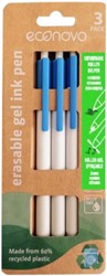 Gelschrijver Econovo uitwisbaar F blauw 3 Stuk