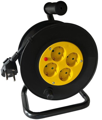 Kabelhaspel BRASQ Pro 4vdig 10m zwart 1 Stuk