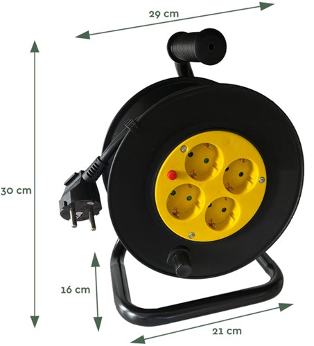 Kabelhaspel BRASQ Pro 4vdig 10m zwart 1 Stuk-2