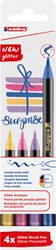 Brushpen edding 1340 4st glitter assorti 4 Stuk