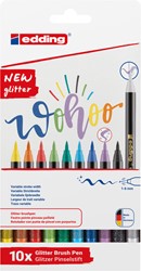Brushpen edding 1340 10st glitter assorti 10 Stuk