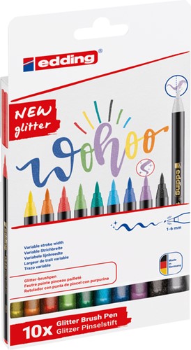 Brushpen edding 1340 10st glitter assorti 10 Stuk-2