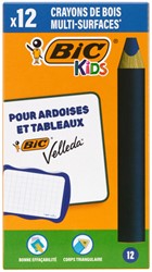 Whiteboardpotlood BicKids Multi Surface blauw 12 Stuk