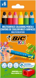Kleurpotlood BicKids Multi Surface 6st ass 6 Stuk
