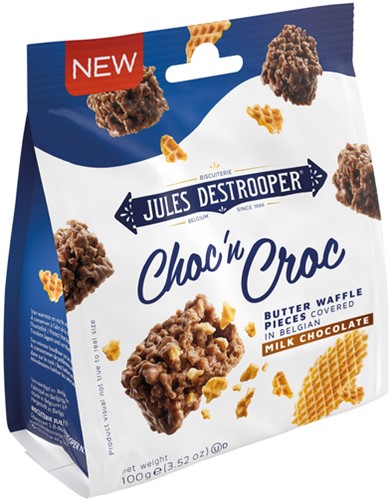Koekjes Jules Destrooper Choc 'n Croc Parijse waf 100 Gram