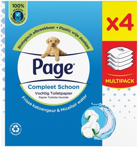 Vochtig toiletpapier Page Compleet Schoon 38vel 4 pak-2