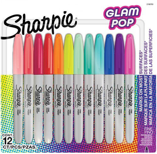 Viltstift Sharpie Glampop F 12st assorti 12 Stuk