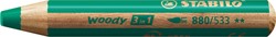 Kleurpotlood STABILO 880 woody 3 in 1 groen 1 Stuk