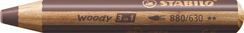Kleurpotlood STABILO 880 woody 3 in 1 bruin 1 Stuk
