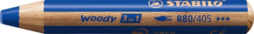 Kleurpotlood STABILO 880 woody 3 in 1 blauw 1 Stuk