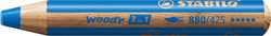Kleurpotlood STABILO 880 woody 3 in 1 middelblauw 1 Stuk