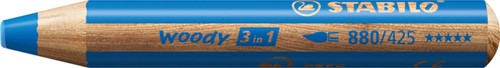 Kleurpotlood STABILO 880 woody 3 in 1 middelblauw 1 Stuk