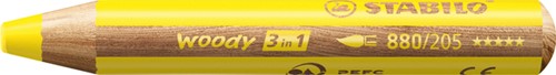 Kleurpotlood STABILO 880 woody 3 in 1 geel 1 Stuk