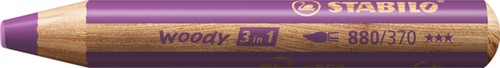 Kleurpotlood STABILO 880 woody 3 in 1 paars 1 Stuk