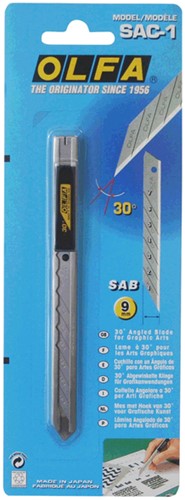 Snijmes Olfa SAC1 9mm met metalen houder 1 Stuk