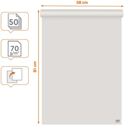 Flipoverpapier Nobo gerecycled 58x81cm dubbelzijdig rol 50 vel-1