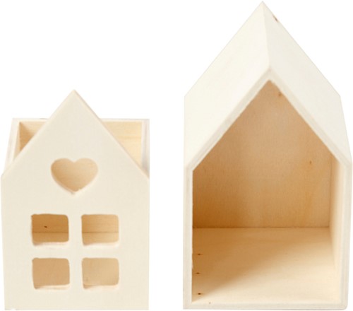 Huis met lade Creativ Company 10.8x6.8 cm hout-3