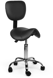 Zadelkruk Office rugleuning laag harde wielen zw 1 Stuk