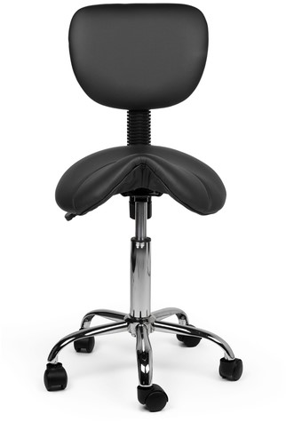 Zadelkruk Office rugleuning laag harde wielen zw 1 Stuk-2