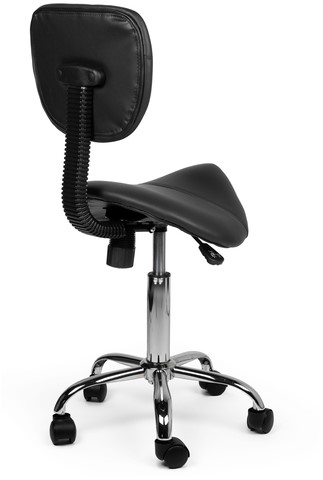 Zadelkruk Office rugleuning laag harde wielen zw 1 Stuk-1