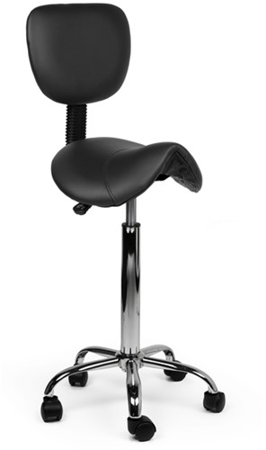 Zadelkruk Office rugleuning hoog harde wielen zw 1 Stuk