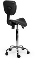 Zadelkruk Office rugleuning hoog harde wielen zw 1 Stuk-1