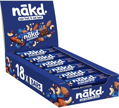 Fruit- en notenreep NAKD blueberry muffin 18x35 gram