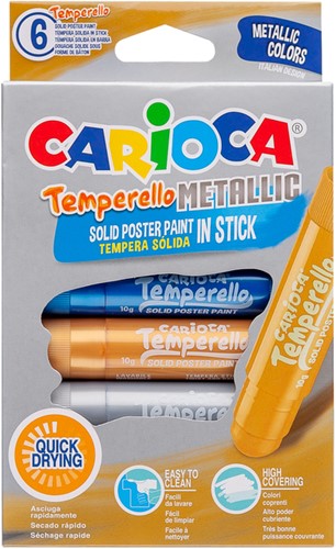 Verfstift Carioca Temperello set 6 metallickleuren 6 Stuk