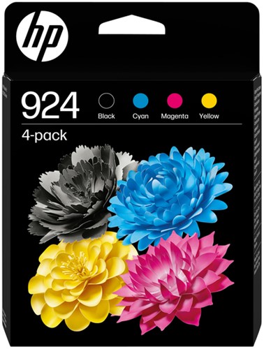 Inktcartridge HP 6C3Z1NE 924 zwart + 3 kleuren 4 Stuk