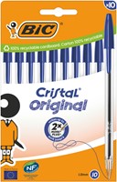 Balpen Bic Cristal M 10st blauw 10 Stuk