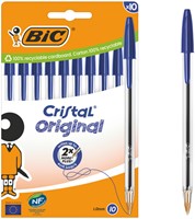 Balpen Bic Cristal M 10st blauw 10 Stuk-2