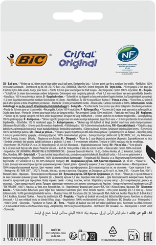 Balpen Bic Cristal M 10st blauw 10 Stuk-1