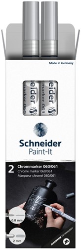 Viltstift  Schneider Paint-it 2.0-0.8mm mtl chrome 2 Stuk