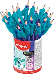 Potlood Maped Kidy Learn met gum en vingerhulp blauw
