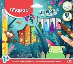 Viltstift Maped Jungle Fever Jumbo set 12 kleuren 12 Stuk