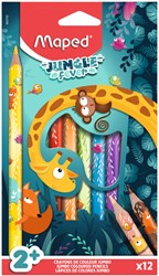 Kleurpotlood Maped Jungle Fever jumbo 12 kleuren 12 Stuk