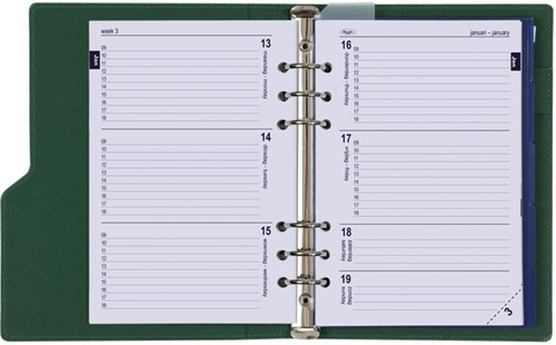 Organizer Kalpa Clipb A5 + ag25-26 7d/2p groen 1 Stuk-1