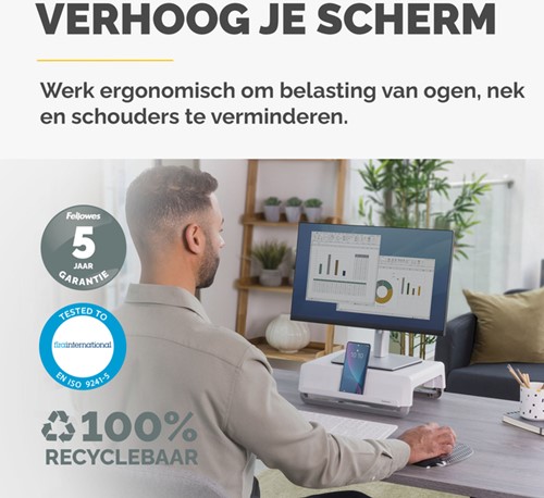 Monitorstandaard Fellowes Breyta wit 1 Stuk-1