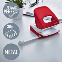 Perforator Leitz WOW 5008 metaal 30 vel rood 1 Stuk-2