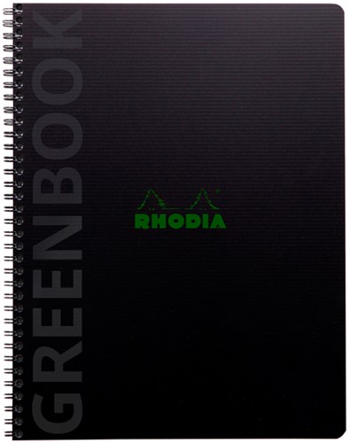 Notbk Rhodia Greenbook A4+ lijn 4-g 180pag zwart 1 Stuk-2