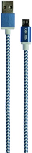 Kabel Grixx Micro USB naar USB-A 3m blauw Wit 1 Stuk-3