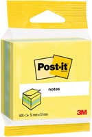 Memoblok 3M Post-it 2012L 51x51mm kubus ass kleur 400 Vel