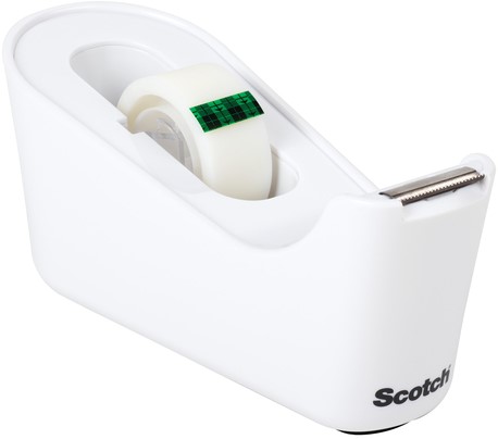 Plakbandhouder Scotch C18 wit + 1rol magic tape 1 Stuk